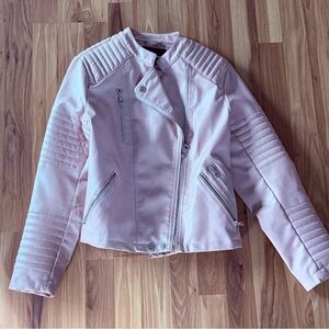 Urban Republic light pink faux leather biker jacket